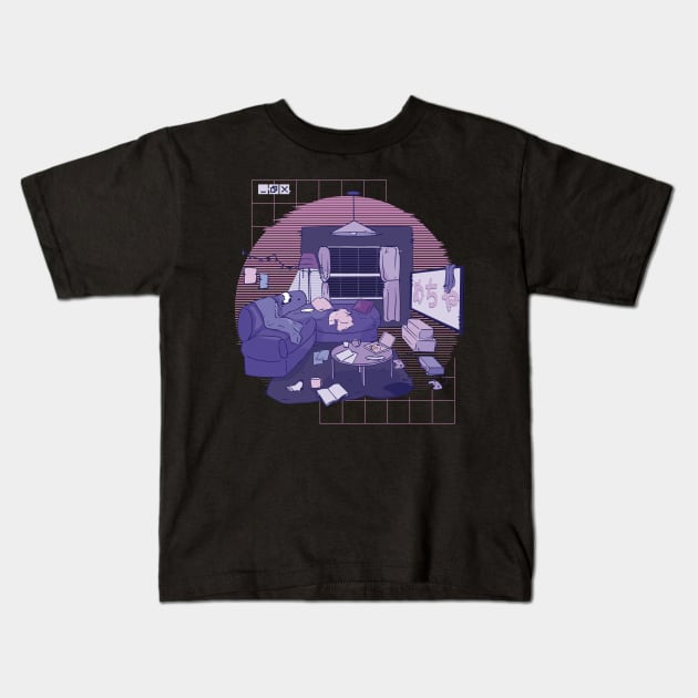 Lofi Vaporwave Room Kids T-Shirt by NeonOverdrive